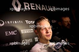 Kevin Magnussen (DEN) Renault Sport F1 Team With the media. 24.02.2016. Formula One Testing, Day Three, Barcelona, Spain. Wednesday.