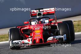 Sebastian Vettel (GER) Ferrari SF16-H running the Halo cockpit cover. 04.03.2016. Formula One Testing, Day Four, Barcelona, Spain. Friday.