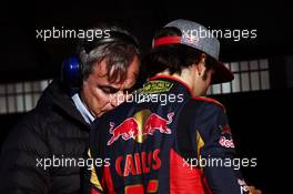 (L to R): Carlos Sainz (ESP) with his son Carlos Sainz Jr (ESP) Scuderia Toro Rosso. 04.03.2016. Formula One Testing, Day Four, Barcelona, Spain. Friday.
