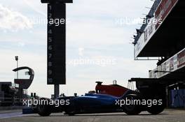 Rio Haryanto (IDN) Manor Racing MRT05 leaves the pits. 04.03.2016. Formula One Testing, Day Four, Barcelona, Spain. Friday.