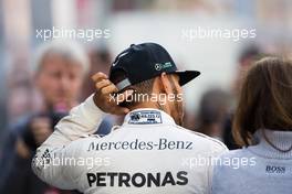 Lewis Hamilton (GBR) Mercedes AMG F1 with the media. 04.03.2016. Formula One Testing, Day Four, Barcelona, Spain. Friday.
