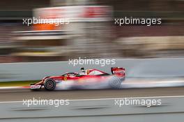 Kimi Raikkonen (FIN) Ferrari SF16-H, running the Hola cockpit cover, locks up under braking. 03.03.2016. Formula One Testing, Day Three, Barcelona, Spain. Thursday.