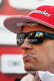 Kimi Raikkonen (FIN) Ferrari with the media. 03.03.2016. Formula One Testing, Day Three, Barcelona, Spain. Thursday.