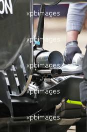 Mercedes AMG F1 W07 Hybrid exhaust detail. 03.03.2016. Formula One Testing, Day Three, Barcelona, Spain. Thursday.
