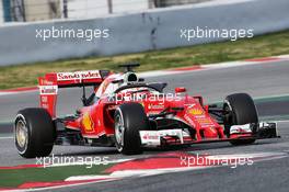 Kimi Raikkonen (FIN) Ferrari SF16-H running a cockpit cover. 03.03.2016. Formula One Testing, Day Three, Barcelona, Spain. Thursday.