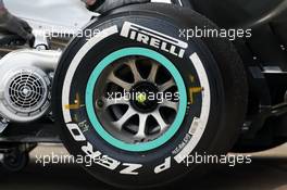 Mercedes AMG F1 W07 Hybrid wheel detail. 03.03.2016. Formula One Testing, Day Three, Barcelona, Spain. Thursday.