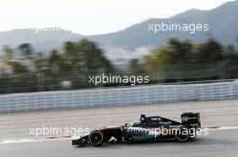 Nico Hulkenberg (GER) Sahara Force India F1 VJM09 running sensor equipment. 03.03.2016. Formula One Testing, Day Three, Barcelona, Spain. Thursday.