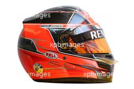 The helmet of Esteban Ocon (FRA) Renault Sport F1 Team Test Driver. 01.03.2016. Formula One Testing, Day One, Barcelona, Spain. Tuesday.