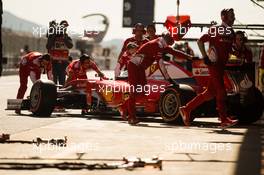 Sebastian Vettel (GER) Ferrari SF16-H in the pits. 02.03.2016. Formula One Testing, Day Two, Barcelona, Spain. Wednesday.