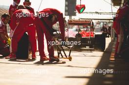 Sebastian Vettel (GER) Ferrari SF16-H in the pits. 02.03.2016. Formula One Testing, Day Two, Barcelona, Spain. Wednesday.