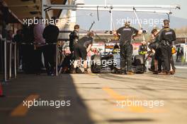 Sergio Perez (MEX) Sahara Force India F1 VJM09 in the pits. 02.03.2016. Formula One Testing, Day Two, Barcelona, Spain. Wednesday.