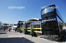 Renault Sport F1 Team motorhome in the paddock. 02.03.2016. Formula One Testing, Day Two, Barcelona, Spain. Wednesday.