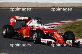 Sebastian Vettel (GER) Scuderia Ferrari SF16-H. 02.03.2016. Formula One Testing, Day Two, Barcelona, Spain. Wednesday.