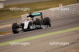 Lewis Hamilton (GBR) Mercedes AMG F1 W07 Hybrid running sensor equipment. 02.03.2016. Formula One Testing, Day Two, Barcelona, Spain. Wednesday.