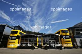 Renault Sport F1 Team motorhome. 26.08.2016. Formula 1 World Championship, Rd 13, Belgian Grand Prix, Spa Francorchamps, Belgium, Practice Day.