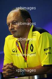 Frederic Vasseur (FRA) Renault Sport F1 Team Racing Director in the FIA Press Conference. 26.08.2016. Formula 1 World Championship, Rd 13, Belgian Grand Prix, Spa Francorchamps, Belgium, Practice Day.