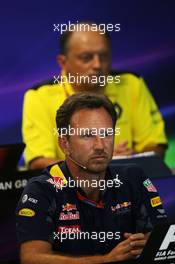 Christian Horner (GBR) Red Bull Racing Team Principal in the FIA Press Conference. 26.08.2016. Formula 1 World Championship, Rd 13, Belgian Grand Prix, Spa Francorchamps, Belgium, Practice Day.