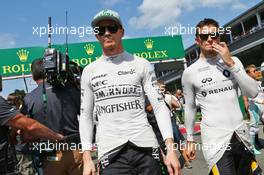 Nico Hulkenberg (GER) Sahara Force India F1 on the grid. 28.08.2016. Formula 1 World Championship, Rd 13, Belgian Grand Prix, Spa Francorchamps, Belgium, Race Day.