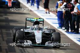 Race winner Nico Rosberg (GER) Mercedes AMG F1 W07 Hybrid enters parc ferme. 28.08.2016. Formula 1 World Championship, Rd 13, Belgian Grand Prix, Spa Francorchamps, Belgium, Race Day.