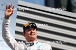 Race winner Nico Rosberg (GER) Mercedes AMG F1 celebrates on the podium. 28.08.2016. Formula 1 World Championship, Rd 13, Belgian Grand Prix, Spa Francorchamps, Belgium, Race Day.