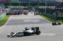 Lewis Hamilton (GBR) Mercedes AMG F1 W07 Hybrid on the formation lap. 28.08.2016. Formula 1 World Championship, Rd 13, Belgian Grand Prix, Spa Francorchamps, Belgium, Race Day.