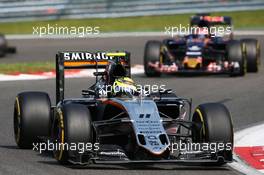 Sergio Perez (MEX) Sahara Force India F1 VJM09. 28.08.2016. Formula 1 World Championship, Rd 13, Belgian Grand Prix, Spa Francorchamps, Belgium, Race Day.