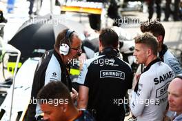 Nico Hulkenberg (GER) Sahara Force India F1  in the pits as the race is stopped. 28.08.2016. Formula 1 World Championship, Rd 13, Belgian Grand Prix, Spa Francorchamps, Belgium, Race Day.