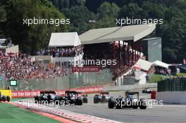 Lewis Hamilton (GBR) Mercedes AMG F1 W07 Hybrid at the start of the race. 28.08.2016. Formula 1 World Championship, Rd 13, Belgian Grand Prix, Spa Francorchamps, Belgium, Race Day.