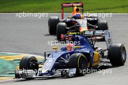 Felipe Nasr (BRA) Sauber C35. 28.08.2016. Formula 1 World Championship, Rd 13, Belgian Grand Prix, Spa Francorchamps, Belgium, Race Day.