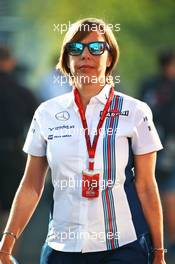 Claire Williams (GBR) Williams Deputy Team Principal. 27.08.2016. Formula 1 World Championship, Rd 13, Belgian Grand Prix, Spa Francorchamps, Belgium, Qualifying Day.