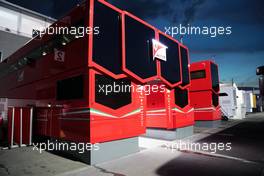 Ferrari trucks in the paddock at night. 27.08.2016. Formula 1 World Championship, Rd 13, Belgian Grand Prix, Spa Francorchamps, Belgium, Qualifying Day.