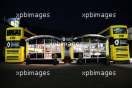 Renault Sport F1 Team motorhome at night. 27.08.2016. Formula 1 World Championship, Rd 13, Belgian Grand Prix, Spa Francorchamps, Belgium, Qualifying Day.