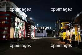 The paddock at night. 27.08.2016. Formula 1 World Championship, Rd 13, Belgian Grand Prix, Spa Francorchamps, Belgium, Qualifying Day.