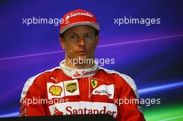 Kimi Raikkonen (FIN) Ferrari in the FIA Press Conference. 27.08.2016. Formula 1 World Championship, Rd 13, Belgian Grand Prix, Spa Francorchamps, Belgium, Qualifying Day.