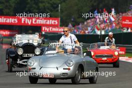 Valtteri Bottas (FIN) Williams on the drivers parade. 28.08.2016. Formula 1 World Championship, Rd 13, Belgian Grand Prix, Spa Francorchamps, Belgium, Race Day.