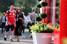 Kimi Raikkonen (FIN), Scuderia Ferrari and his wife Minttu 28.08.2016. Formula 1 World Championship, Rd 13, Belgian Grand Prix, Spa Francorchamps, Belgium, Race Day.