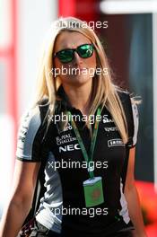 Victoria Helyar (GBR) Sahara Force India F1 Team. 28.08.2016. Formula 1 World Championship, Rd 13, Belgian Grand Prix, Spa Francorchamps, Belgium, Race Day.