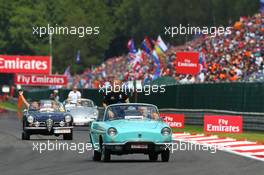 Kevin Magnussen (DEN) Renault Sport F1 Team on the drivers parade. 28.08.2016. Formula 1 World Championship, Rd 13, Belgian Grand Prix, Spa Francorchamps, Belgium, Race Day.