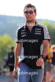 Sergio Perez (MEX), Sahara Force India  28.08.2016. Formula 1 World Championship, Rd 13, Belgian Grand Prix, Spa Francorchamps, Belgium, Race Day.