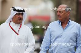 (L to R): Sheikh Mohammed bin Essa Al Khalifa (BRN) CEO of the Bahrain Economic Development Board and McLaren Shareholder with Ron Dennis (GBR) McLaren Executive Chairman. 01.04.2016. Formula 1 World Championship, Rd 2, Bahrain Grand Prix, Sakhir, Bahrain, Practice Day