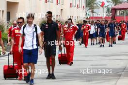 The teams arrive in the paddock. 01.04.2016. Formula 1 World Championship, Rd 2, Bahrain Grand Prix, Sakhir, Bahrain, Practice Day