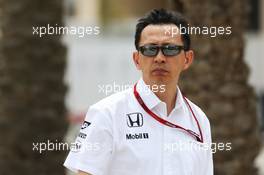 Yusuke Hasegawa (JPN) Head of Honda F1 Programme. 01.04.2016. Formula 1 World Championship, Rd 2, Bahrain Grand Prix, Sakhir, Bahrain, Practice Day