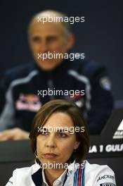 Claire Williams (GBR) Williams Deputy Team Principal in the FIA Press Conference. 01.04.2016. Formula 1 World Championship, Rd 2, Bahrain Grand Prix, Sakhir, Bahrain, Practice Day