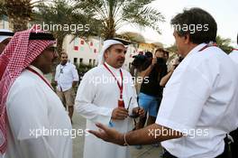 (L to R): Crown Prince Shaikh Salman bin Isa Hamad Al Khalifa (BRN) with Pasquale Lattuneddu (ITA) of the FOM. 02.04.2016. Formula 1 World Championship, Rd 2, Bahrain Grand Prix, Sakhir, Bahrain, Qualifying Day.