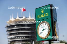 Rolex clock.  02.04.2016. Formula 1 World Championship, Rd 2, Bahrain Grand Prix, Sakhir, Bahrain, Qualifying Day.