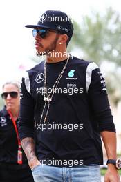 Lewis Hamilton (GBR) Mercedes AMG F1. 31.03.2016. Formula 1 World Championship, Rd 2, Bahrain Grand Prix, Sakhir, Bahrain, Preparation Day.