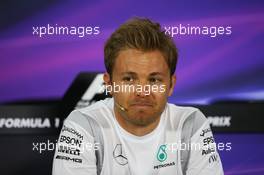 Nico Rosberg (GER) Mercedes AMG F1 in the FIA Press Conference. 31.03.2016. Formula 1 World Championship, Rd 2, Bahrain Grand Prix, Sakhir, Bahrain, Preparation Day.