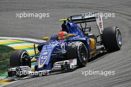Felipe Nasr (BRA) Sauber C35. 11.11.2016. Formula 1 World Championship, Rd 20, Brazilian Grand Prix, Sao Paulo, Brazil, Practice Day.