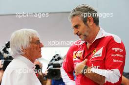 (L to R): Bernie Ecclestone (GBR) with Maurizio Arrivabene (ITA) Ferrari Team Principal. 11.11.2016. Formula 1 World Championship, Rd 20, Brazilian Grand Prix, Sao Paulo, Brazil, Practice Day.