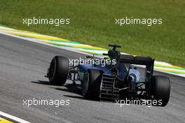 Lewis Hamilton (GBR) Mercedes AMG F1 W07 Hybrid with sensor equipment on the rear diffuser. 11.11.2016. Formula 1 World Championship, Rd 20, Brazilian Grand Prix, Sao Paulo, Brazil, Practice Day.